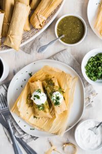 Green Chile and Cheese Vegetarian Tamales